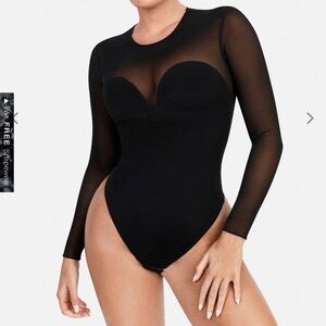 Chic Black Long Sleeve Bodysuit